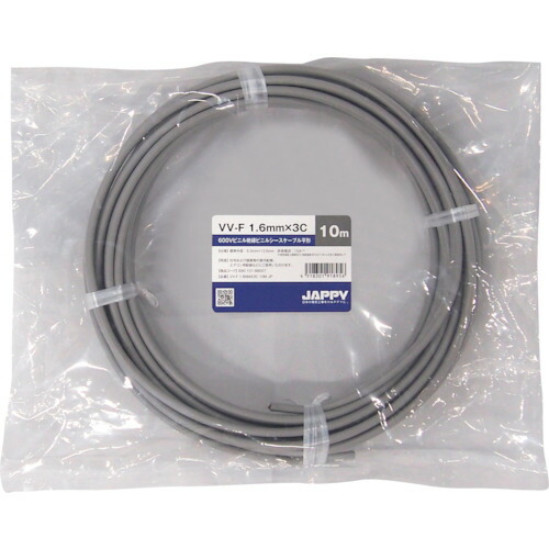 因幡電機産業（因幡電工）　JAPPY　Ｖ絶縁Ｖシースケーブル　【品番：VV-F 1.6MMX3C 30M JP】
