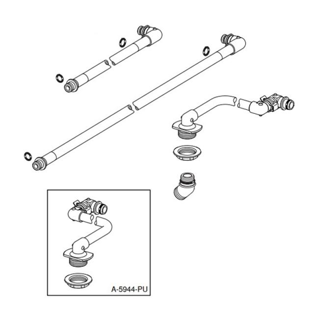 LIXIL（INAX）　配管セット（L）　【品番：A-5944-PU】【14】