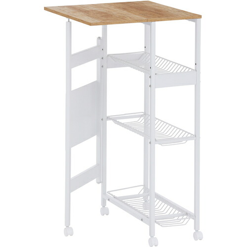 アイリスオーヤマ　ＩＲＩＳ　１０３７３８　天板付きランドリーワゴン　スリムタイプ　ワイヤーラック付　ホワイト　【品番：TLAW-R220-W】