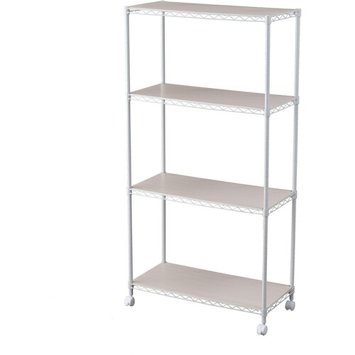 アイリスオーヤマ　ＩＲＩＳ　５２２７７３　カラーメタルラック　ウッドボード付き　ホワイト　【品番：CMM-75144B-W】