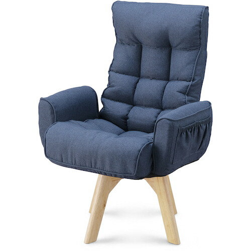 アイリスオーヤマ　ＩＲＩＳ　１０４７８１　回転ファブリックチェア　ブルー　【品番：FACN-KH-A】