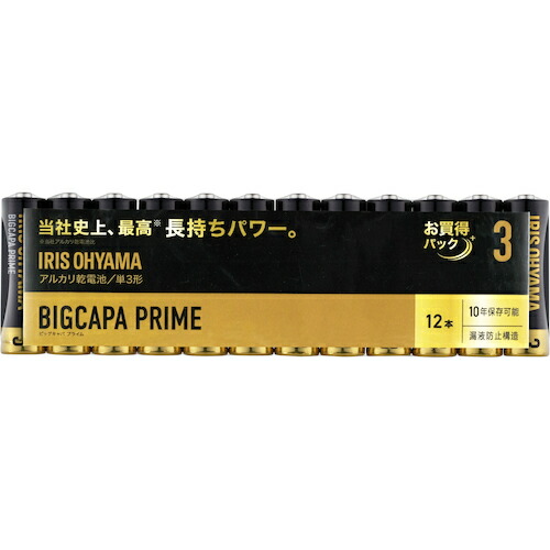 アイリスオーヤマ　ＩＲＩＳ　１０２７２７　乾電池　ＢＩＧＣＡＰＡ　ＰＲＩＭＥ　単３形１２本パック　【60個】　【品番：LR6BP/12P】