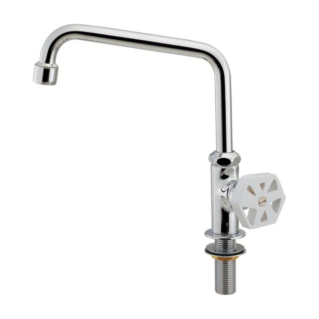 【廃番】カクダイ　泡沫立形自在水栓 一般地・寒冷地共用　ホワイト　【品番：700-798-W】