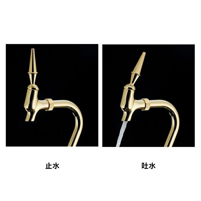 カクダイ 麦酒サーヴァー型水栓 ゴールド 【品番：721-238-G】