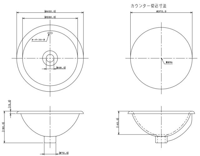 カクダイ　丸型洗面器　DURAVIT　【品番：#DU-0318400000】_1