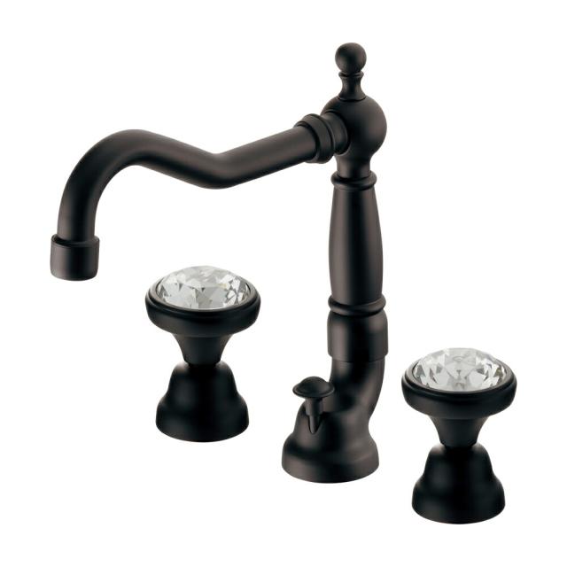 カクダイ LTICA 2ハンドル混合栓 マットブラック 【品番：153-033】