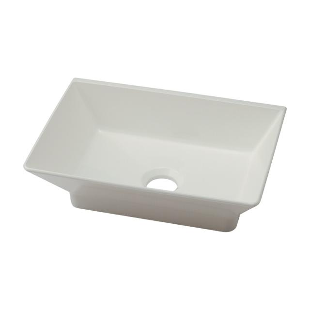カクダイ　角型手洗器　ホワイト　Luju　【品番：493-262-W】