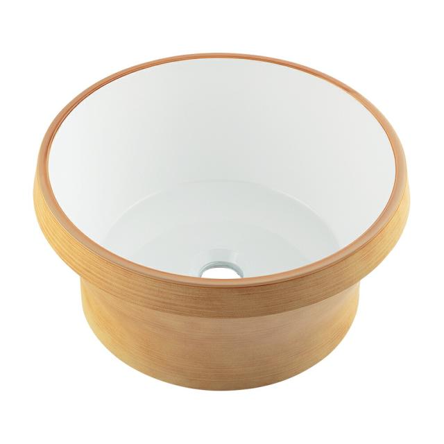 カクダイ　丸型手洗器　クルミ　QuQu　【品番：493-264-LW】