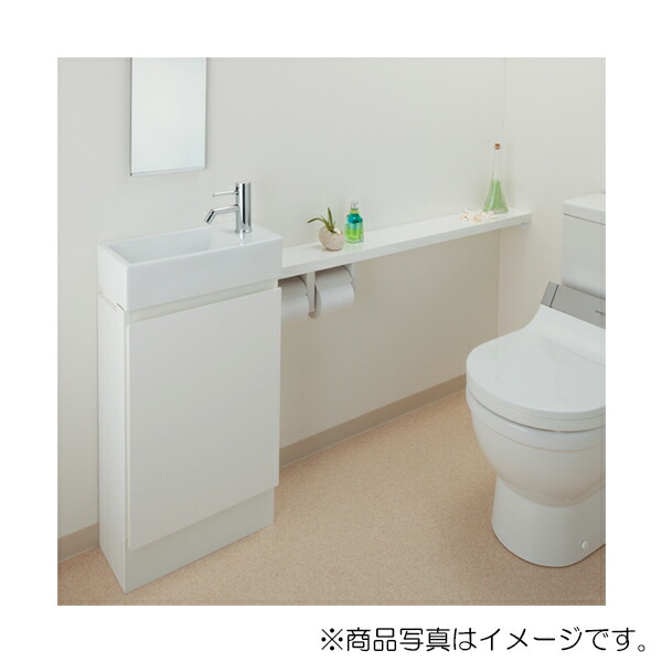 カクダイ　手洗カウンター（L・R兼用タイプ）　ホワイト　Luju　【品番：497-504-W】