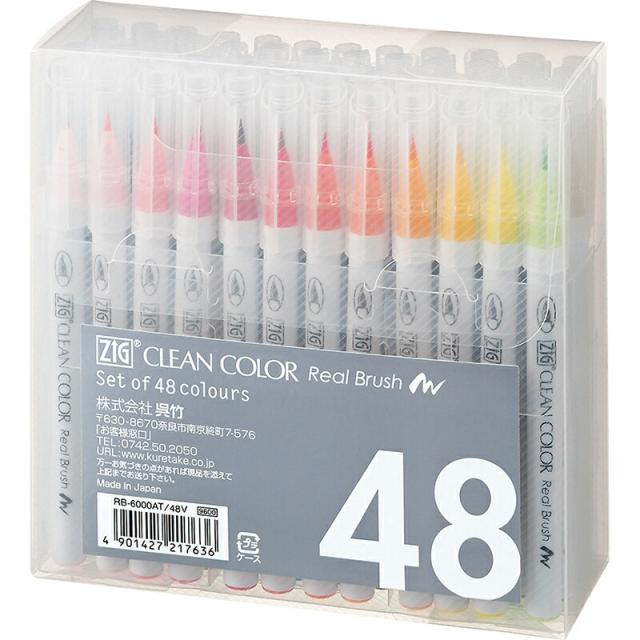 呉竹　ZIG クリーンカラーリアルブラッシュ 48V　【品番：RB-6000AT/48V】