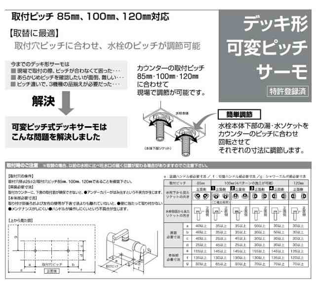 KVK デッキ形サーモスタット式シャワー混合水栓 KF3011T - 2