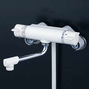 KVK　サーモスタット式シャワー ホワイト（150mmパイプ付）　【品番：KF800C4】