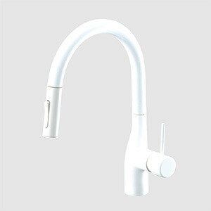 KVK　シングルシャワー付混合栓（eレバー） 撥水 グロスホワイト　【品番：KM6061ECC4HS】