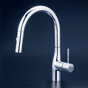 KVK (寒)シングルシャワー付混合栓(eレバー・回転規制) KM6061ZV11EC 寒)グースネックシングルレバー式混合栓(eレバー・回転規制) KVK