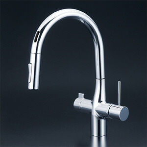 KVK　ビルトイン浄水器用シングルシャワー付混合栓（センサー）撥水　【品番：KM6091SCECHS】