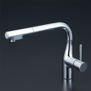 KVK　シングルシャワー付混合栓（eレバー）（寒冷地用）　【品番：KM6101ZEC】