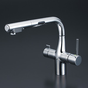 KVK　ビルトイン浄水器用シングルシャワー付混合栓（センサー） 電池　【品番：KM6131DSCEC】