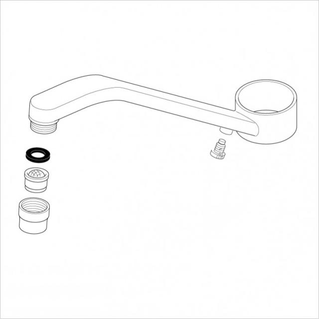 KVK　旧MYM キッチン水栓用パイプ 寒冷地用 230mm　【品番：KPP488NA】