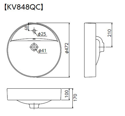KVK　洗面器 ピュアホワイト　【品番：KV848QC】_1