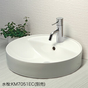 KVK　洗面器 ポップアップ用穴付 ピュアホワイト　【品番：KV848QCTR】