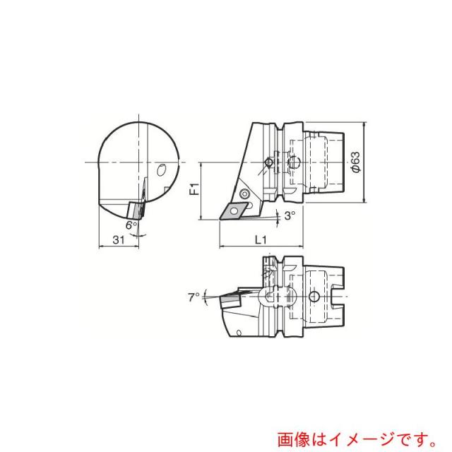 京セラ　複合加工機用旋削工具　外径・倣い加工用ホルダ　ＰＤＪＮ　【品番：T63H-PDJNR-DX15】