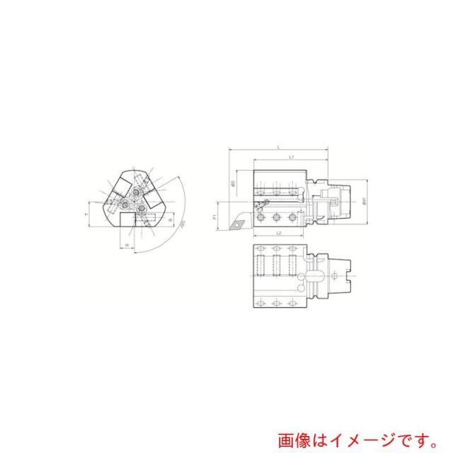 京セラ　ツーリング機器　外径・端面加工角シャンク取付用ホルダ　【品番：T63H-S2020R-105T】