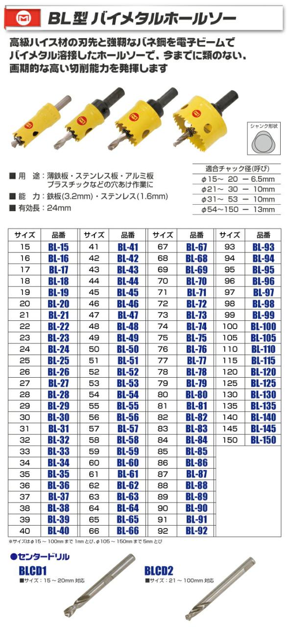 マーベル　BL型バイメタルホールソー φ125mm　【品番：BL-125】_1
