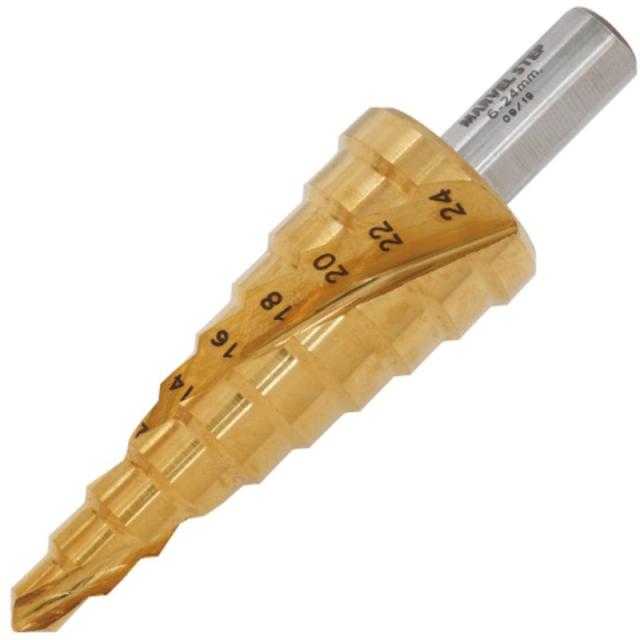 マーベル　チタンコーティングステップドリル（ストレートシャンクタイプ）　【品番：MSB-24G】