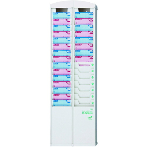 マックス　MAX　電子タイムレコーダ用　カードラック　抗菌仕様　ＥＲ−ＲＷ３０／ＡＢ　ホワイト　３０人用　【品番：ER-RW30/AB】 8,151円