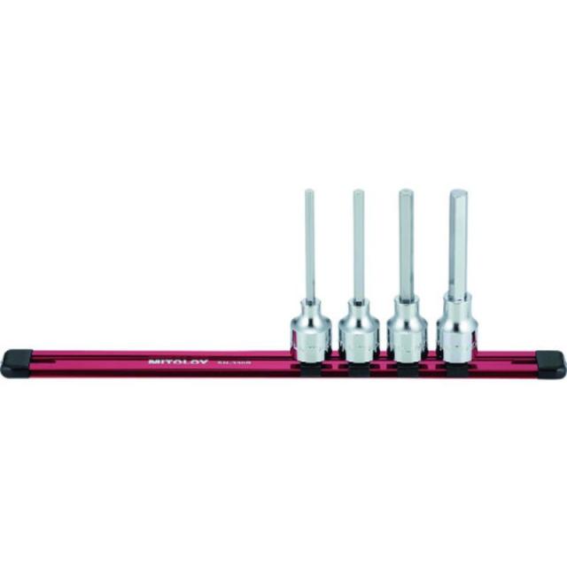 水戸工機　ミトロイ　1/2（12.7mm） ヘックスソケット ロング スタンダードタイプ ホルダーセット 4コマ 5点セット　【品番：HH405ML】