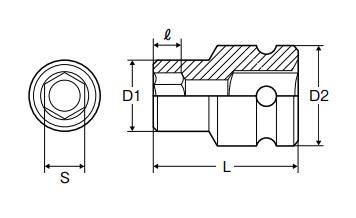 水戸工機　ミトロイ　1-1/4（31.75mm） インパクトレンチ用 ソケット スタンダードタイプ 6角 41mm　【品番：P10-41】_1