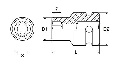 水戸工機　ミトロイ　2-1/2（63.5mm） インパクトレンチ用 ソケット スタンダードタイプ 6角 120mm　【品番：P20-120】_1