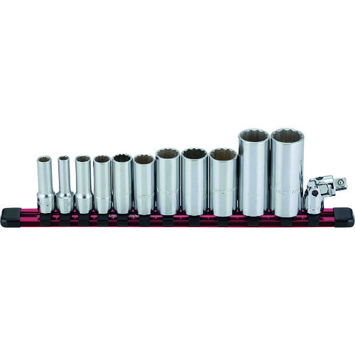 水戸工機　ミトロイ　3/8（9.5mm） ソケットレンチセット ディープタイプ 11コマ 13点　【品番：SH313L】