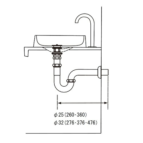 ミヤコ　Pトラップ ロング（アフレ付） 32×476　【品番：M7AL_32×476】