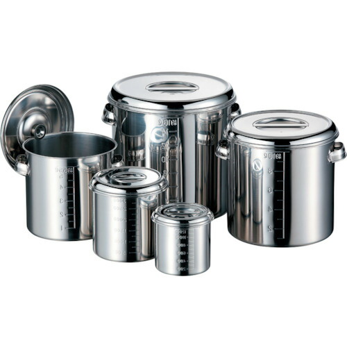 エムテートリマツ　ＡＧ１８?８目盛付深型キッチンポット　２６ｃｍ（手付）　【品番：007686009】