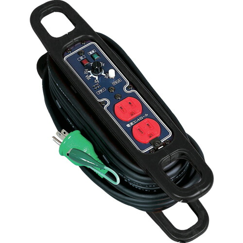 日動工業　ハンドリール　電流コントロールリール　１００Ｖ　３芯×１０ｍ　黒　アース付　【品番：HRC-E102】