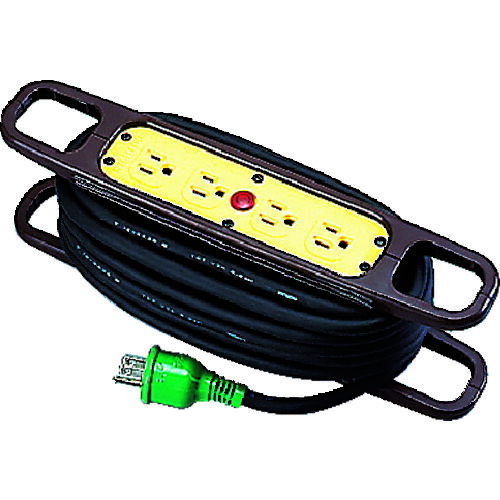 日動工業　ハンドリール　１００Ｖ　３芯×１０ｍ　黒　アース付　【品番：HR-E104-B】