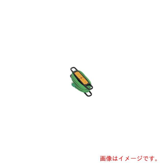 日動工業　ハンドリール　１００Ｖ　３芯×１０ｍ　緑　アース付　【品番：HRE104G】
