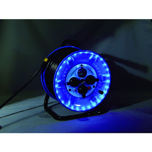 日動工業　電工ドラム　防雨型ＬＥＤラインドラム　青　漏電保護専用　３０ｍ　【品番：NPWL-EB33-B】