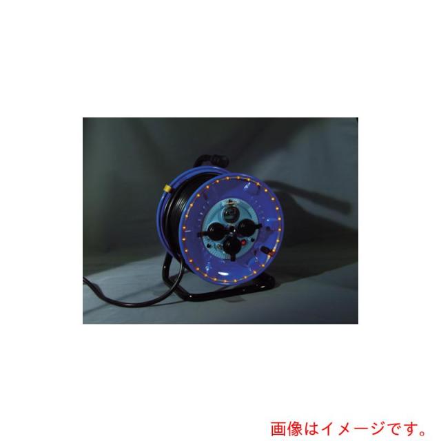 日動工業　電工ドラム　防雨型ＬＥＤラインドラム　赤　漏電保護専用　３０ｍ　【品番：NPWL-EB33-R】