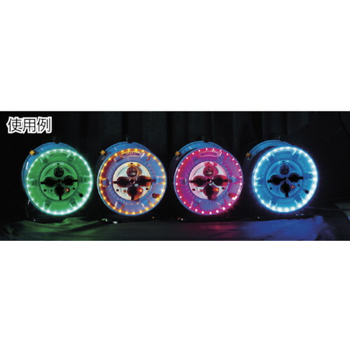 日動工業　電工ドラム　防雨型ＬＥＤラインドラム　赤　漏電保護専用　３０ｍ　【品番：NPWL-EB33-R】