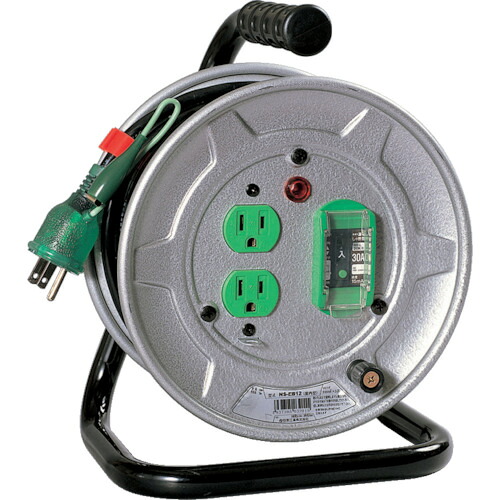日動工業　電工ドラム　アース付　漏電保護専用ブレーカ付　１０ｍ　【品番：NS-EB12】