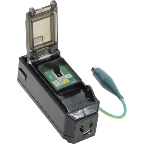 日動工業　プラコンインポッキンブレーカ　漏電保護専用　抜け止めコンセント　【品番：PIPB-EBN-S】