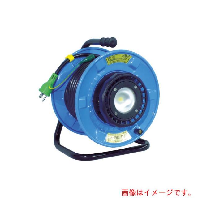 日動工業　電工ドラム　防雨防塵型ＬＥＤライトリール（照明付ドラム）　過負荷漏電保護兼用　２０ｍ　【品番：SDW-EK22-10W】