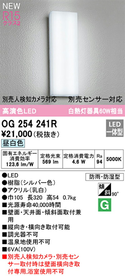 オーデリック　エクステリア ポーチライト　【品番：OG 254 241R】_1