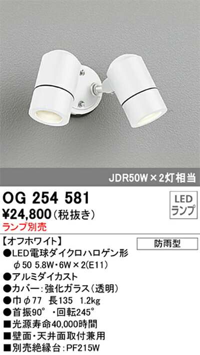 オーデリック　エクステリア スポットライト　【品番：OG 254 581】_1