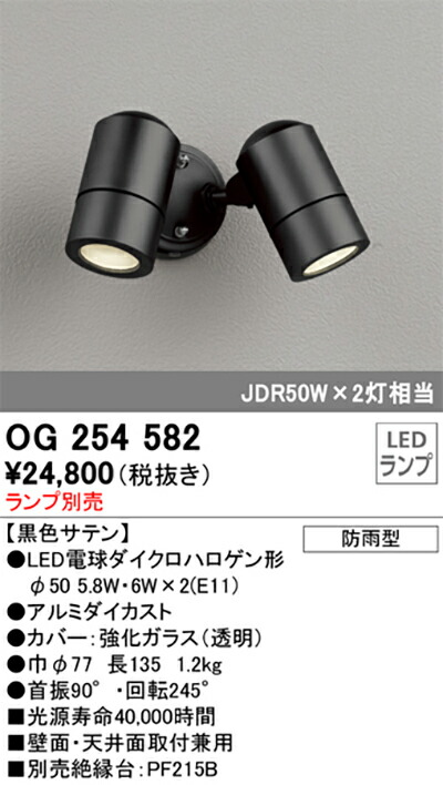 オーデリック　エクステリア スポットライト　【品番：OG 254 582】_1