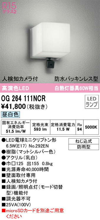 オーデリック　エクステリア ポーチライト　【品番：OG 264 111NCR】_1