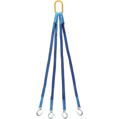 オーエッチ工業　ＯＨ　４点吊りベルトスリング　スリムフック付　３５ｍｍ幅×１ｍ　【品番：4S35-10S】
