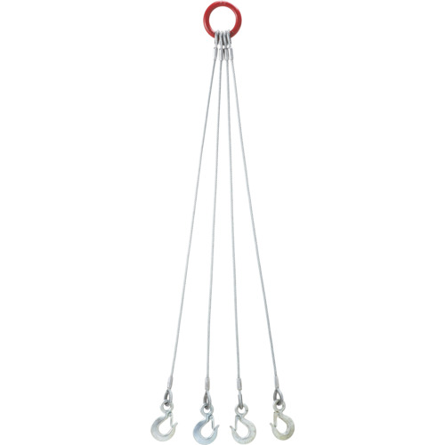 オーエッチ工業　ＯＨ　４点吊りワイヤースリング　６ｍｍ×１．５ｍ　【品番：4W6-15】